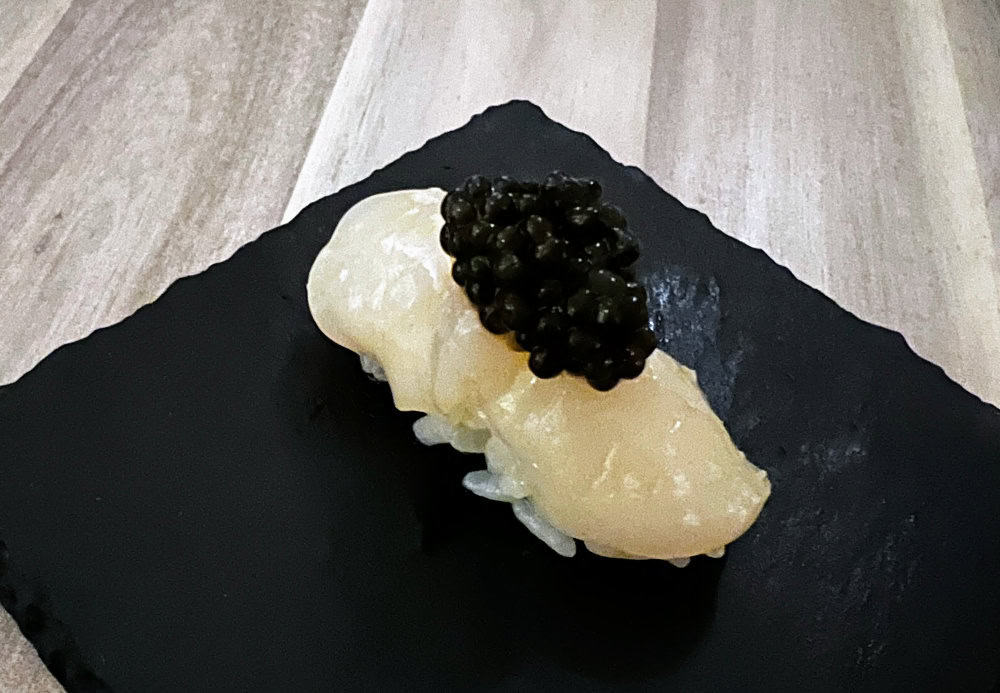 Scallop topped with Caviar